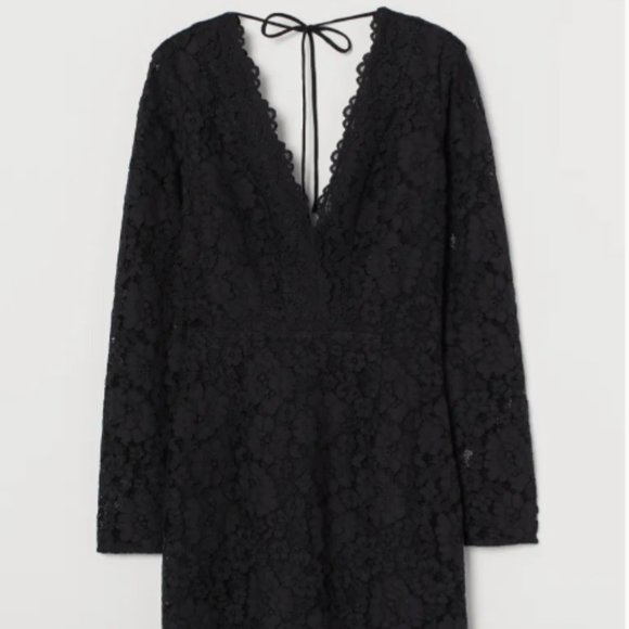 H&M Black Lace V-neck dress (S) - Picture 5 of 5